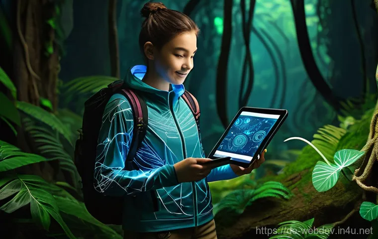 웹개발자 프론트엔드 실무 - **Prompt:** A young, determined frontend developer, wearing practical outdoor adventure clothing (lo...