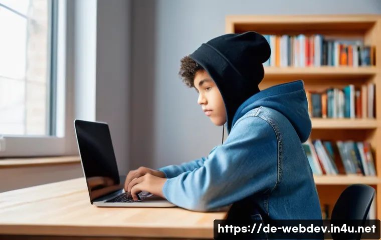 웹개발자 자격증 취득 연차 - **"A young adult, appearing to be in their late teens, sits comfortably at a minimalist, light-wood ...