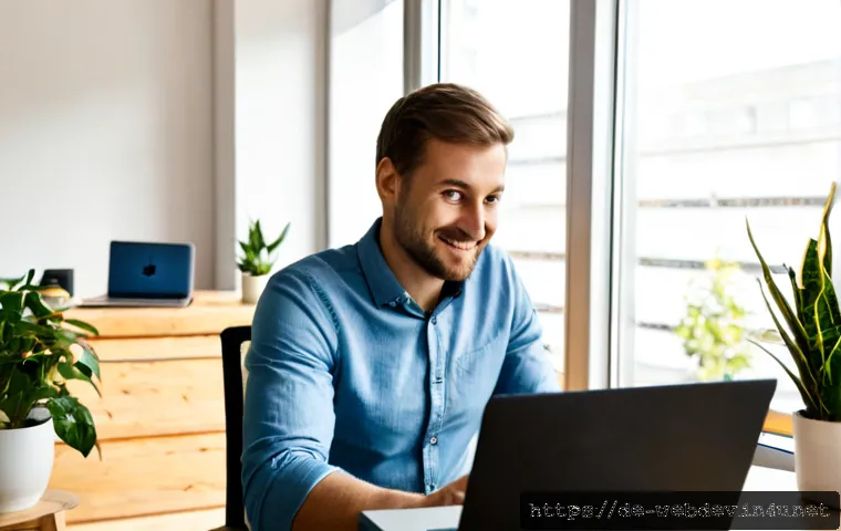 Home 17 웹개발자 직장 내 관계 관리 - Photorealistic modern German tech office, a web developer in casual smart attire having a respectful...